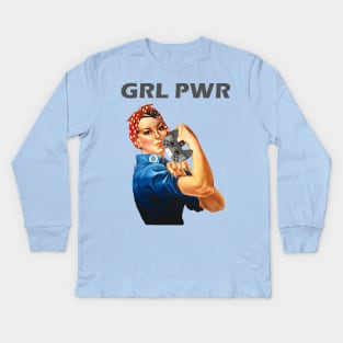 VEX ROBOTICS GIRL POWER SHIRT/STICKER/PHONECASE Kids Long Sleeve T-Shirt